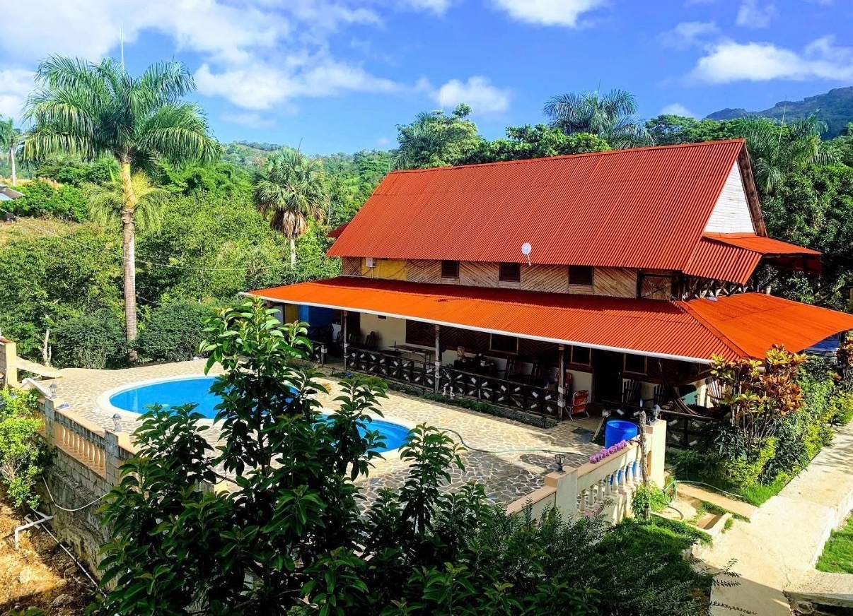 Aerial view of Hope Mountain retreat center in the Dominican Republic mountains